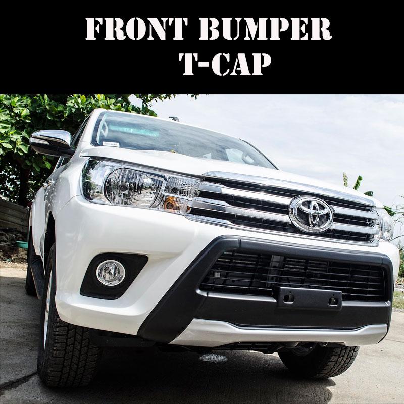 ครอบกันชนหน้า สำหรับ Revo ปี15-17 รถสูง Prerunner 4x4 A1 A2 A3 สีดำด้านตัดบรอนซ์เงิน
