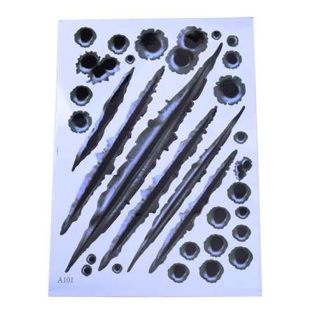 สติ๊กเกอร์ รูปแบบการขูด รถยนต์ 3D Simulated Bullet Holes Car Sticker Scratch Decal Waterproof Motorcycle Stickers 21X30CM