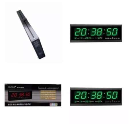 TNK Autosound นาฬิกาดิจิตอล LED DIGITAL CLOCK แขวนติดผนัง 48 x 18.2 x 4.8 CM รุ่น 4819 ตัวเลขสีเขียว