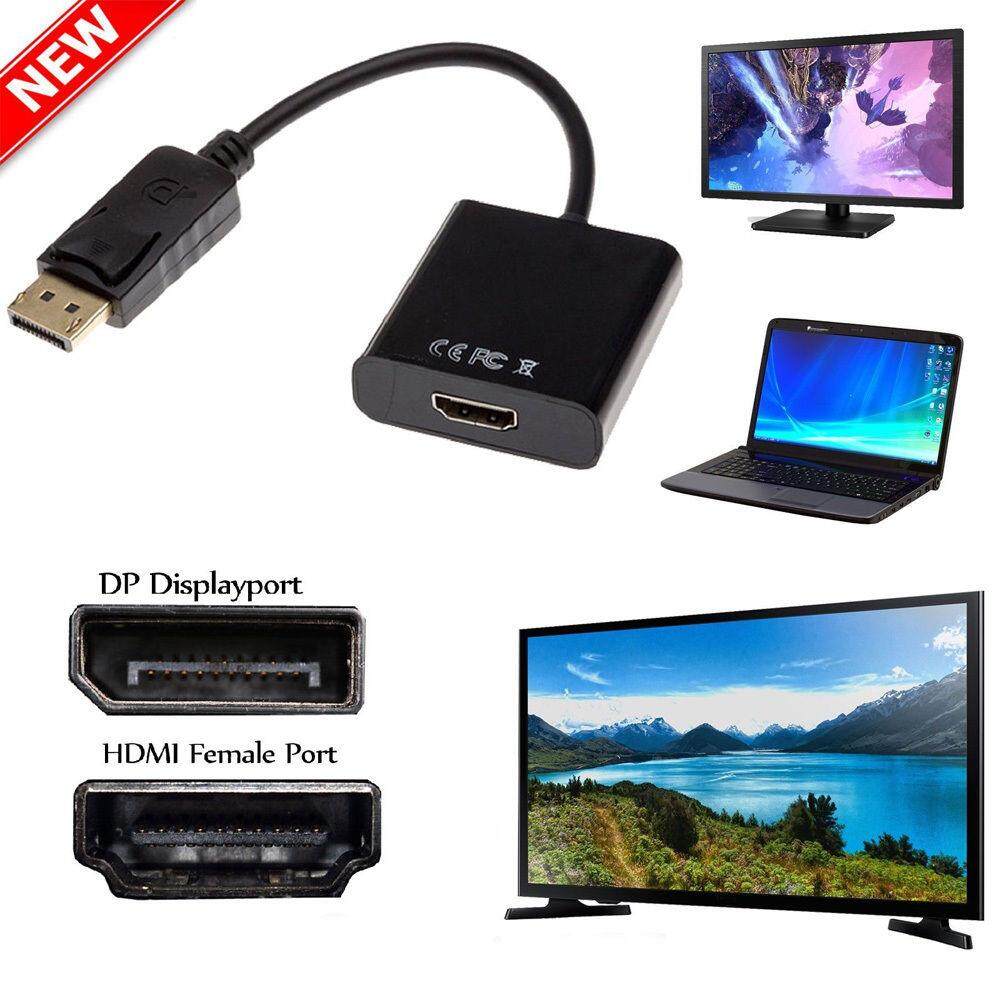 ใหม่ล่าสุด! ของแท้! มีรับประกัน!Display Port DP Male to HDMI Female Converter for HDTV Black