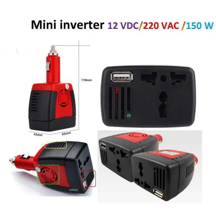 ต วแปลงไฟในรถ แปลงไฟรถเป นไฟบ าน inverter 12v to 220v แปลงไฟรถยนต หม อแปลงไฟ dc to ac 50a 10a ห วแปลงปล กไฟ bacsojin
