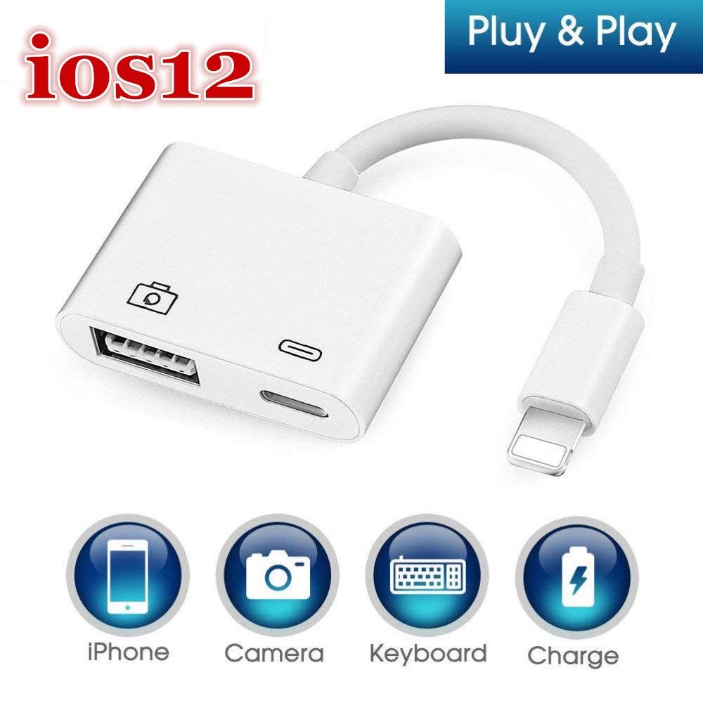 Apple Lightning to USB Camera Keyboard Adapter Cable OTG For iPhone