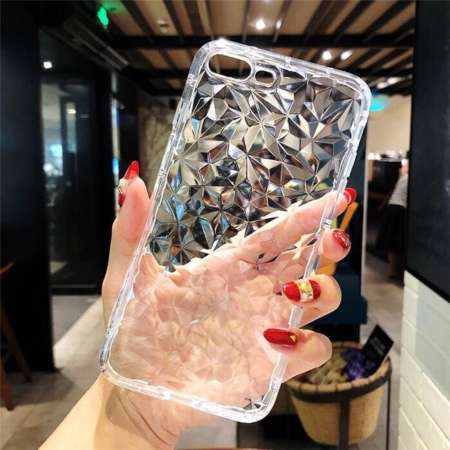 เคสไอโฟน 6 พลัส, 6s พลัส /Case I phone 6 plus, 6s plus เคสใสนิ่ม 3Dเพชร ลายอยู่ด้านใน คลุมรอบเครื่อง กันกระแทก งานสวย กระชับมือ