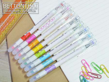 ปากกาเจล 0.5mm หัวเพชร + ไฮไลท์สีตามด้าม สุดน่ารัก แพค 8 แท่ง ยี่ห้อ Chosch