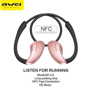 AWEI หูฟังบลูทูธ Bluetooth Sports Stereo Headset รุ่น A885BL (สีโรสโกลด์ )