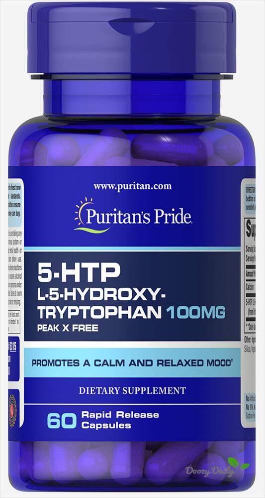 Puritan 5-HTP 100 mg x 60 เม็ด 5เอ็ชที่พี ลดความเครียด บรรเทาอาการนอนไม่หลับ ลดความวิตกกังวล