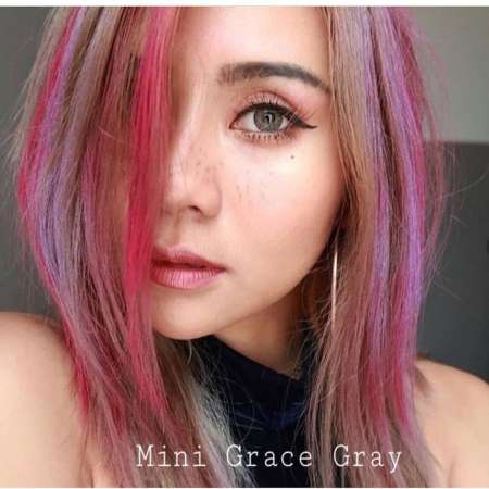 Dreamcolor1 คอนแทคเลนส์ รุ่น Mini Grace Gray (สีเทา) ค่าสายตา 0.00  เลนส์นิ่มใส่สบาย แถมฟรีตลับใส่เลนส์