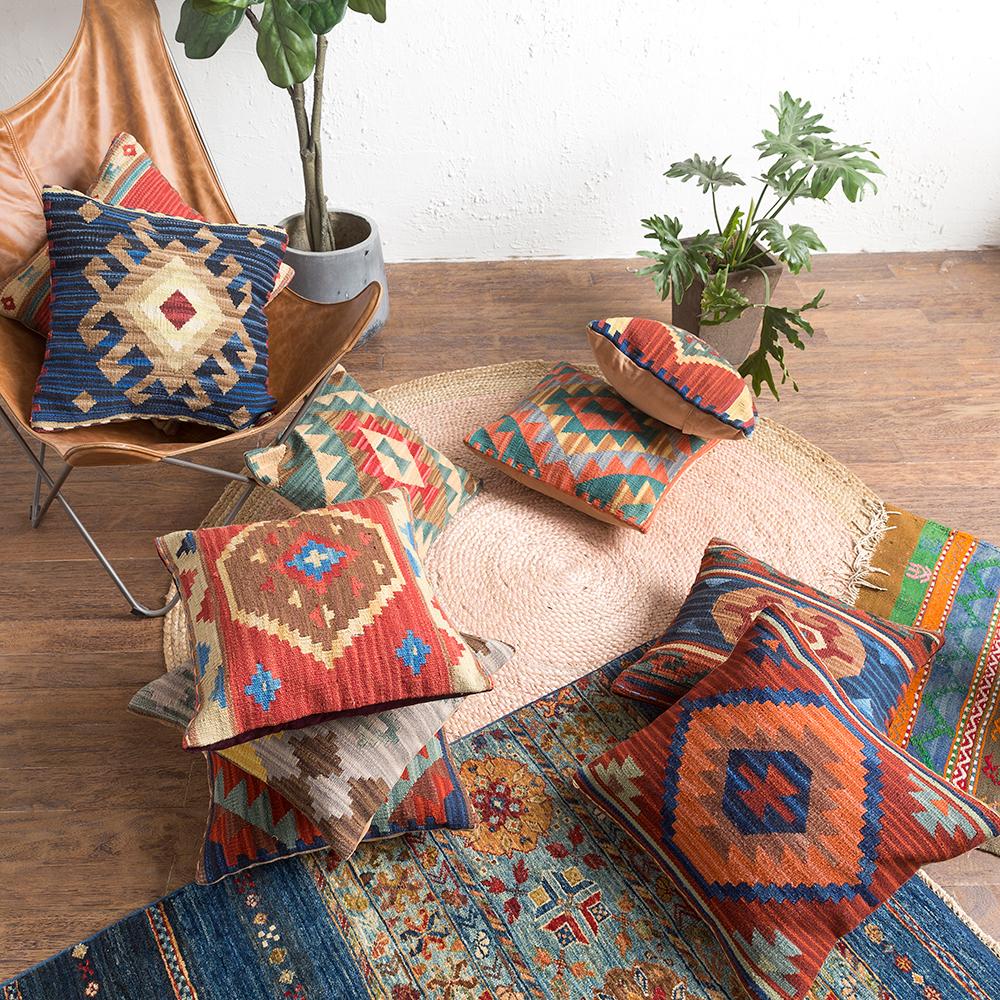 Ấn Độ Nhập Khẩu Kiểu Mỹ Làng Quê/Quốc Gia/Kilim Thủ Công Dệt Cứng Lông Cừu Gối Ôm/Đệm Tựa