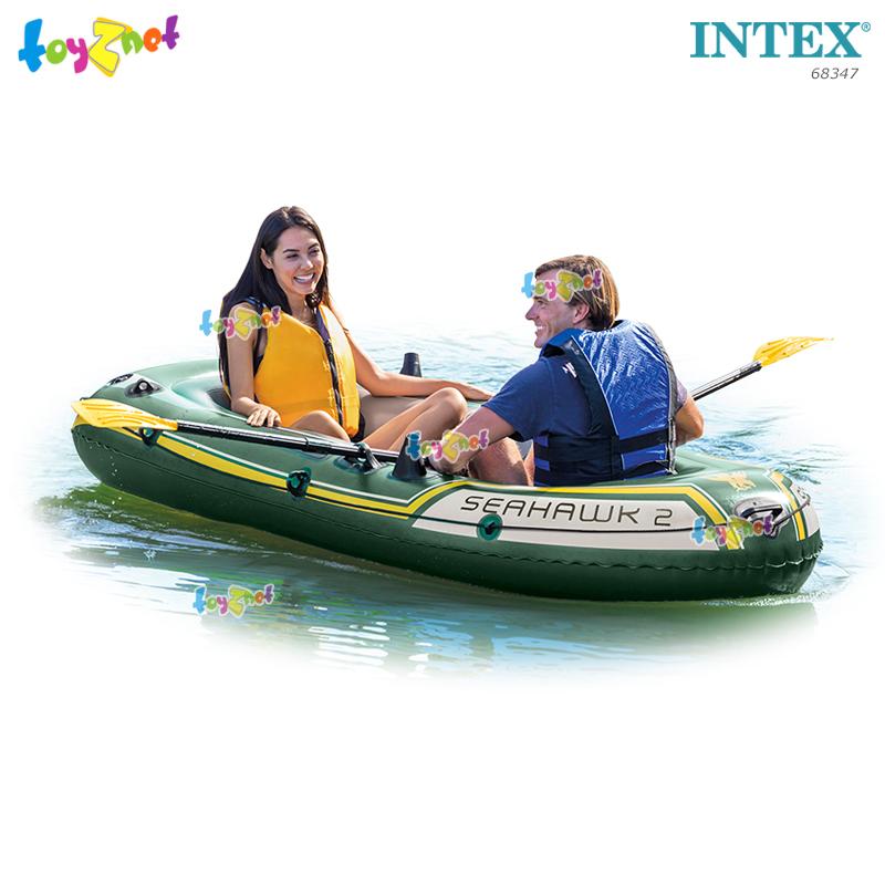 Intex ส่งฟรี เรือยาง เป่าลม ซีฮ็อว์ค 2 ที่นั่ง พร้อมไม้พายและที่สูบลมดับเบิ้ลควิ๊ก วัน รุ่น 68347
