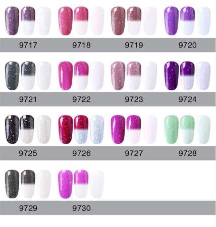 สีทาเล็บเจล GRAEAR  สีเปลี่ยนตามอุณหภูมิ  Snowflake  Temperature Change Colors Series   ขนาด 8 ml.