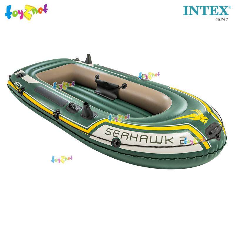 Intex ส่งฟรี เรือยาง เป่าลม ซีฮ็อว์ค 2 ที่นั่ง พร้อมไม้พายและที่สูบลมดับเบิ้ลควิ๊ก วัน รุ่น 68347