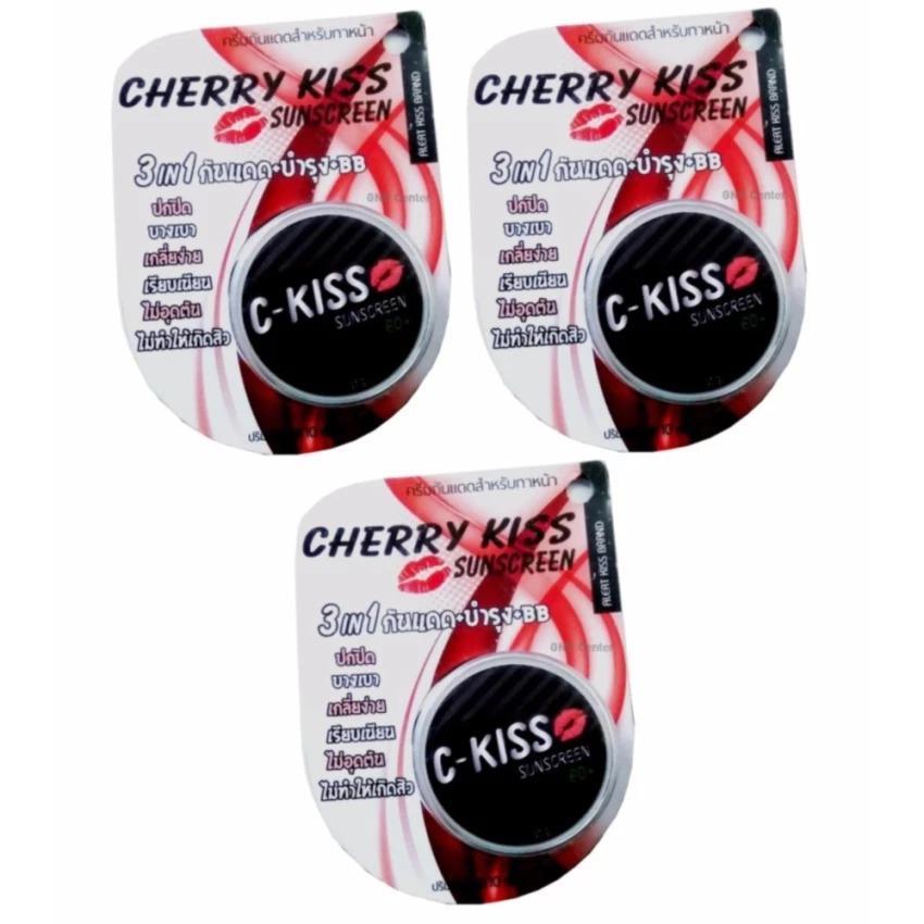 C-Kiss Cherry Kiss Sunscreen 3in1 SPF 60PA+++ 10 กรัม (3 กระปุก)