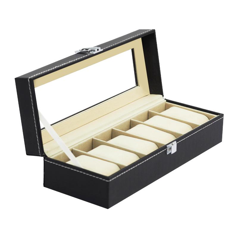 Watch Box กล่องนาฬิกา กล่องใส่นาฬิกา กล่องนาฬิกาข้อมือ หรูหรา พรีเมี่ยม สำหรับ 6 เรือน