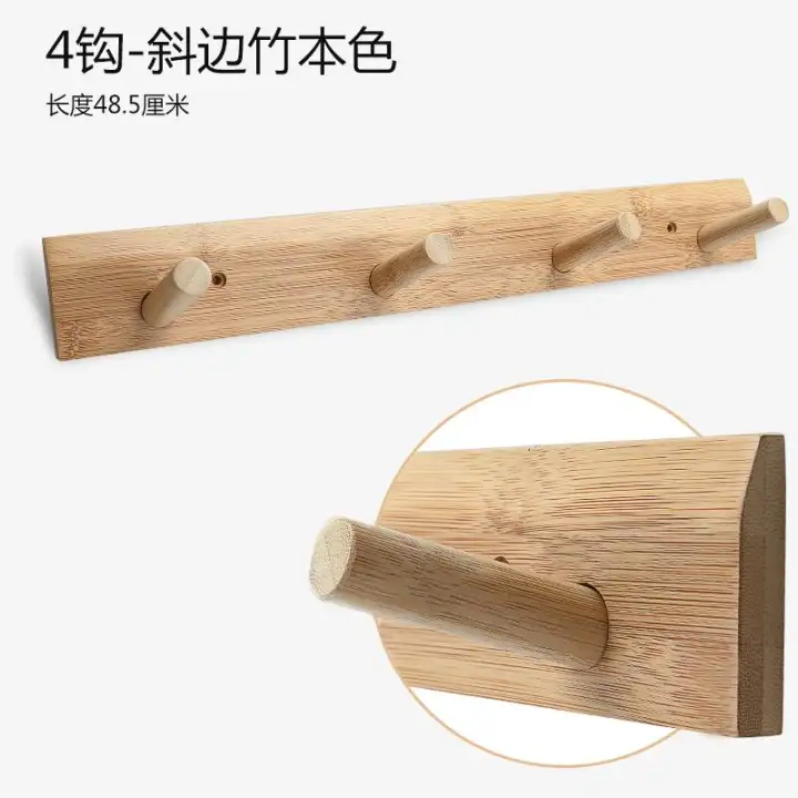 Clothes Hook Creative Wall Hangers Coat Rack Hanging Behind The Door Solid Wood Row Walls Hallstand