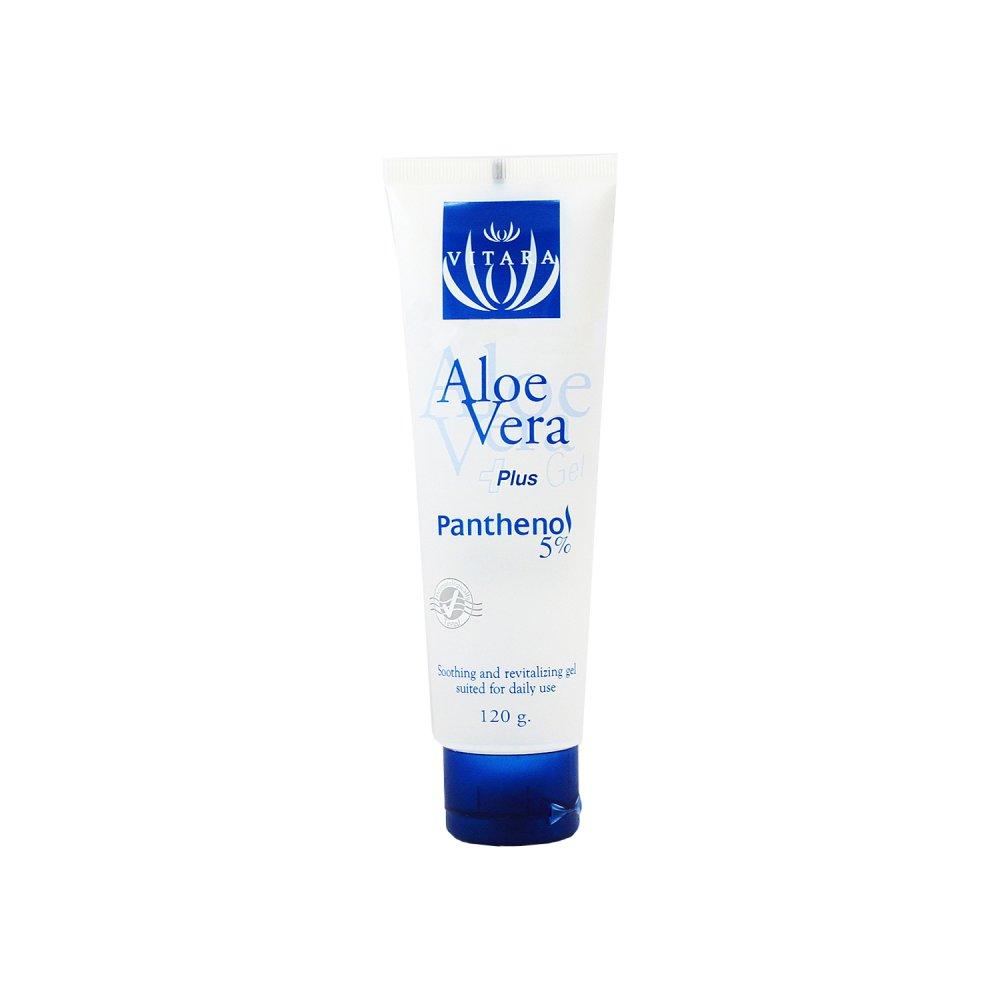 Vitara Aloe Vera Gel Plus Panthenol เจลว่านหางจระเข้ผสมเพนทีนอล ลดอาการแพ้ แห้ง คัน แดง แตก ลอก 120 g 1 หลอด