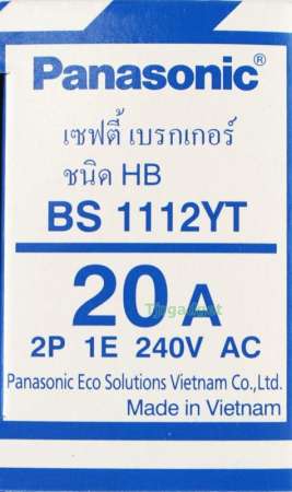 Panasonic (แพ็ค 5 ชิ้น ลด 25%) มินิเบรกเกอร์ มาตรฐาน Safety Breaker 2P 20A 220V มี มอก สวิตส์ ตัดตอนอัตโนมัติ ป้องกัน ไฟเกิน