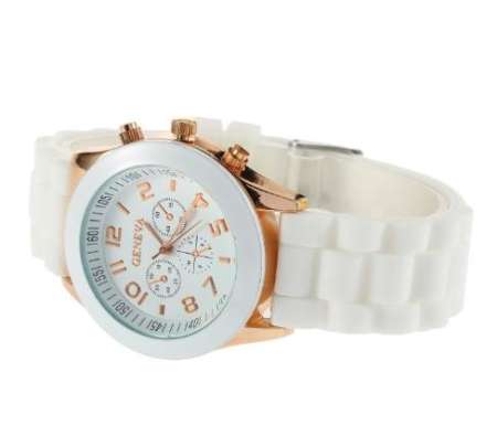 GENEVA watch นาฬิกาข้อมือผู้หญิง สีขาว สายยาง รุ่น WM0001