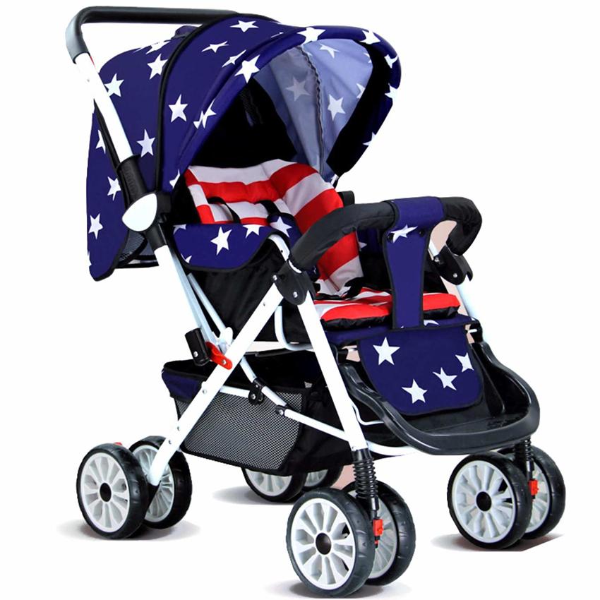 High Quality Baby Stroller Prams รถเข็นเด็กพับได้ พกพาง่าย ถือขึ้นเครื่องเดินทางสะดวกสบาย ปรับได้ 3 ระดับ-BF8
