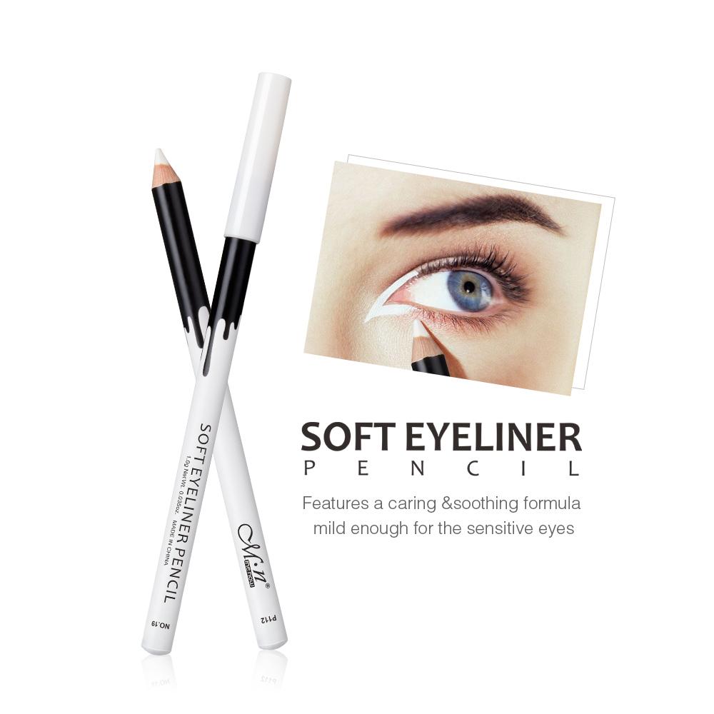 ดินสอเขียนขอบตาเนื้อนุ่ม (แบบเหลา) สีขาว Menow Soft Eyeliner Pencil NET WT:1g