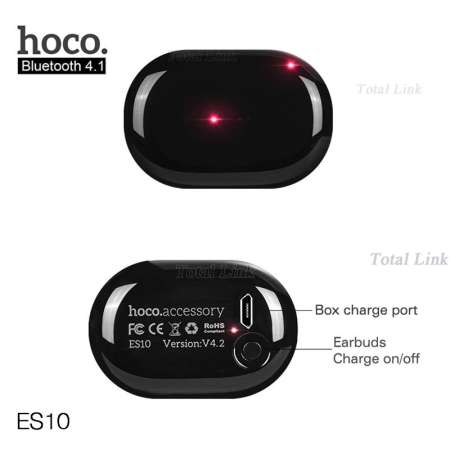 [มีกล่องชาร์จพกพา] หูฟังบลูทูธ 2 ข้าง ระบบเสียงสเตอริโอ Hoco ES10 แยกอิสระหูซ้ายและขวา ฟังเพลงดีสุดๆชาร์จแบตที่ไหนก็ได้ HOCO ES10 TWS Ture Wireless Stereo Bluetooth Earbuds Bluetooth 4.2 Wireless Earphone With Portable Charging [Hoco ES10]