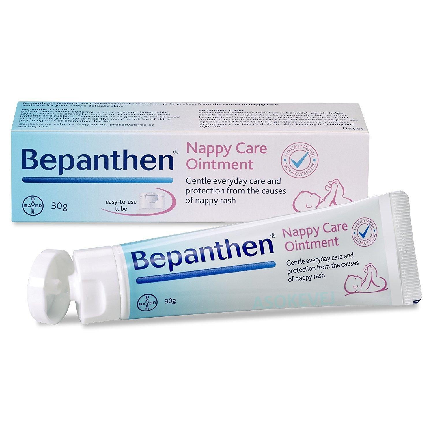 Bepanthen บีแพนเธน ออยเมนท์ 30g ปกป้องดูแลผิวใต้ผ้าอ้อมสำหรับเด็ก