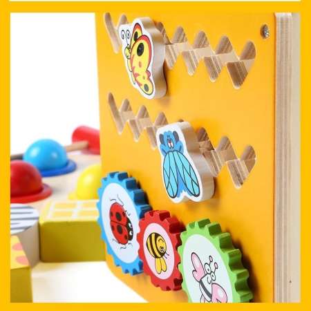 Todds  Kids Toys ของเล่นเสริมพัฒนาการ ของเล่นไม้ กล่องกิจกรรม ฝึกกล้ามเนื้อ (ตอกทุบ หยอดบล็อก รางเลื่อน)
