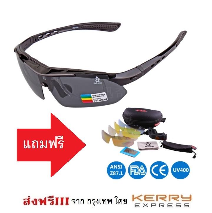 แว่นกันแดดขี่จักรยาน แว่นตาใส่ปั่นจักรยาน เลนส์ Polarized เปลี่ยนได้ พร้อมคลิปสายตา Sport Outdoor Sunglasses