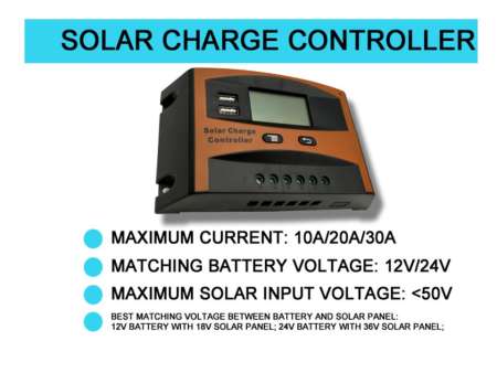 Solar charge controller PWM 30 A รุ่น LD2430C+USB 12/24V AUTO