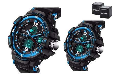 ฟรีกล่องเซ็ต! นาฬิกาข้อมือ นาฬิกาคู่ แฟชั่น สปอร์ต เท่ SANDA SD01XBU SPORT CHRONOMETER WATCH นาฬิกา ผู้ชาย ผู้หญิง ลดราคา ราคาถูก dot time