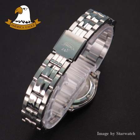 AMERICA EAGLE Watch นาฬิกาข้อมือผู้หญิง สายสแตนเลส รุ่น AE008L - Silver/Black AMERICA EAGLE Watch นาฬิกาข้อมือผู้หญิง สายสแตนเลส รุ่น AE008L - Silver/Black