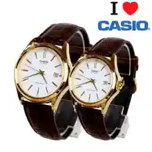 ภาพขนาดย่อของภาพหน้าปกสินค้าCasio Standard นาฬิกาคู่รัก ชาย-หญิง รุ่น MTP-1183Q-7A , LTP-1183Q-7A สายหนังสีน้ำตาล หน้าปัดขาว  - มั่นใจ 100% ประกันศูนย์ 1 ปีเต็ม จากร้าน Nalika-online shop บน Lazada