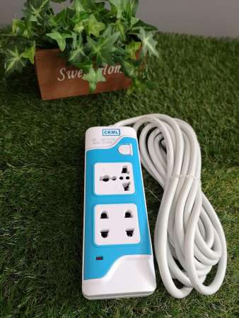 ปลั๊กพ่วง ปลั๊กไฟ 3 ตา สายไฟใหญ่ ทนไฟได้ 2500W (2x0.75) พร้อมสวิตท์ เปิด-ปิด สายยาว 5 เมตร Telecorsa CKML