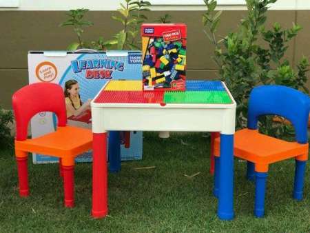 Ruklook โต๊ะกิจกรรมเลโก้  2 in 1 Learning Desk Set