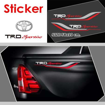 สติ๊กเกอร์รถ สติกเกอร์ติดรถ ข้างรถ สติกเกอร์แต่งรถ สติกเกอร์TRD SPORTIVO TOYOTA วีโก้ รีโว VIGO REVO สีเทา ติดรถกระบะ 2 และ 4ประตู แคป