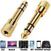 3.5mm Socket to 6.35mm Jack Plug Audio converter Headphone Adapter GOLD (6ชิ้น)