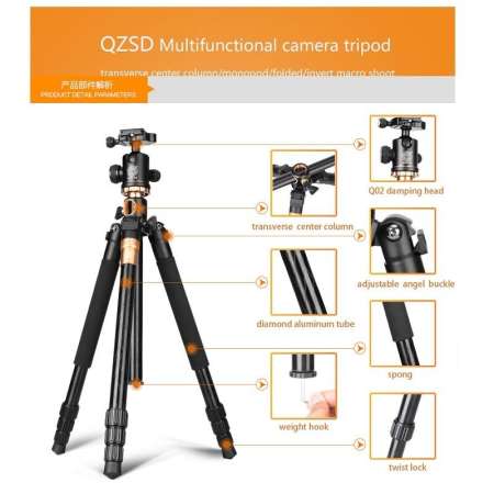 QZSD Q999H Pro Diamond Edition ขาตั้งกล้องรุ่นใหม่ ปลายปี 2017 by Mastersat ขาตั้งกล้อง 2 in 1 Tripod  Monopod aluminum tripod transversely Camera