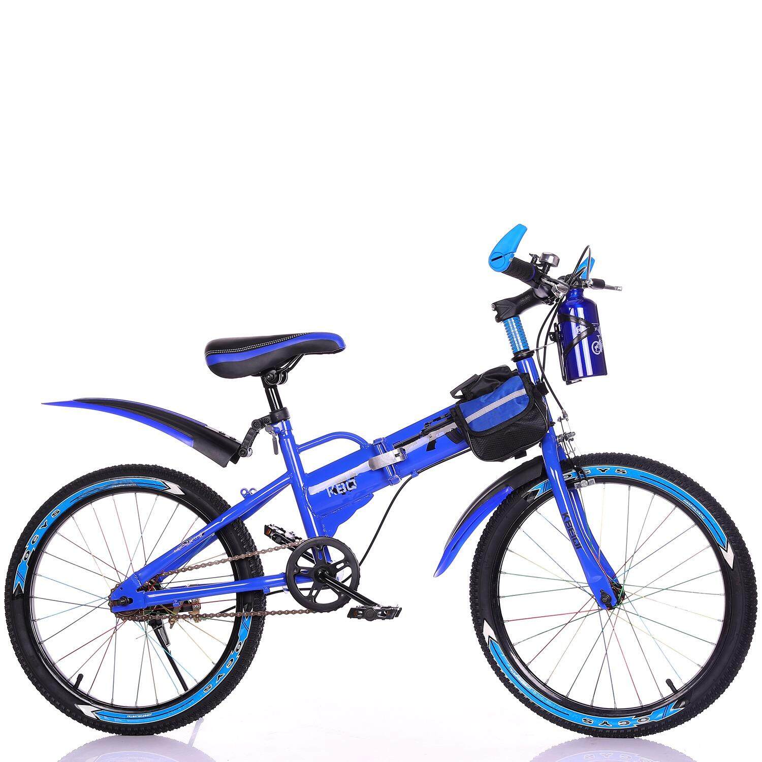 จักรยานเสือภูเขา พับได้ มีกระติกน้ำ มีกระเป๋า 20นิ้ว สีฟ้า Bule ( Folding Mountain Bike)