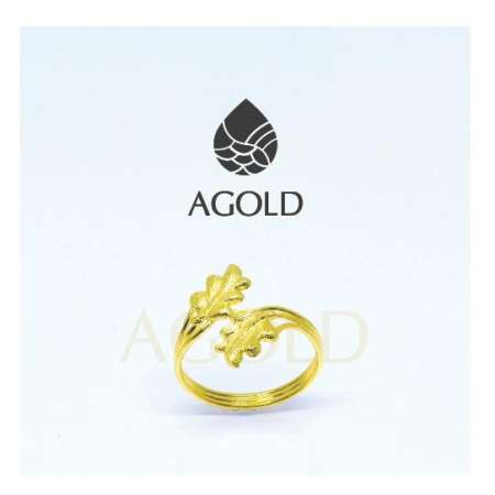 AGOLD ทองคำแท้96.50% แหวนใบมะกอก ยอดนิยม น้ำหนัก ครึ่งสลึง (1.9 กรัม) ฟรีกล่องใส่เครื่องประดับ