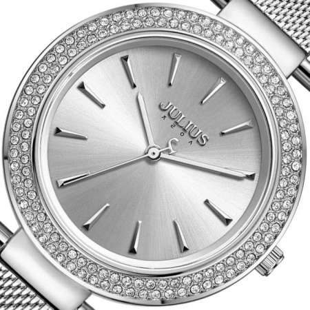 Julius นาฬิกาข้อมือผู้หญิง แบรนด์เกาหลี สายสแตนเลส รุ่น JA-1048