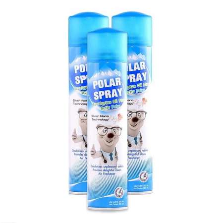 Polar Spray Eucalyptus Oil Plus 280 ml (จำนวน 3 กระป๋อง) โพลาร์ สเปรย์ สเปรย์ปรับอากาศ กลิ่นยูคาลิปตัส หอม เย็น สะอาด เพื่ออากาศที่ดีกว่า