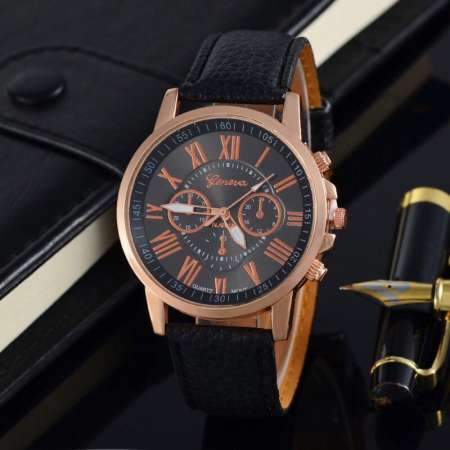GENEVA Women Watch นาฬิกาข้อมือผู้หญิง PU Leather StrapGP#001BLACK GENEVA Women Watch นาฬิกาข้อมือผู้หญิง PU Leather StrapGP#001BLACK