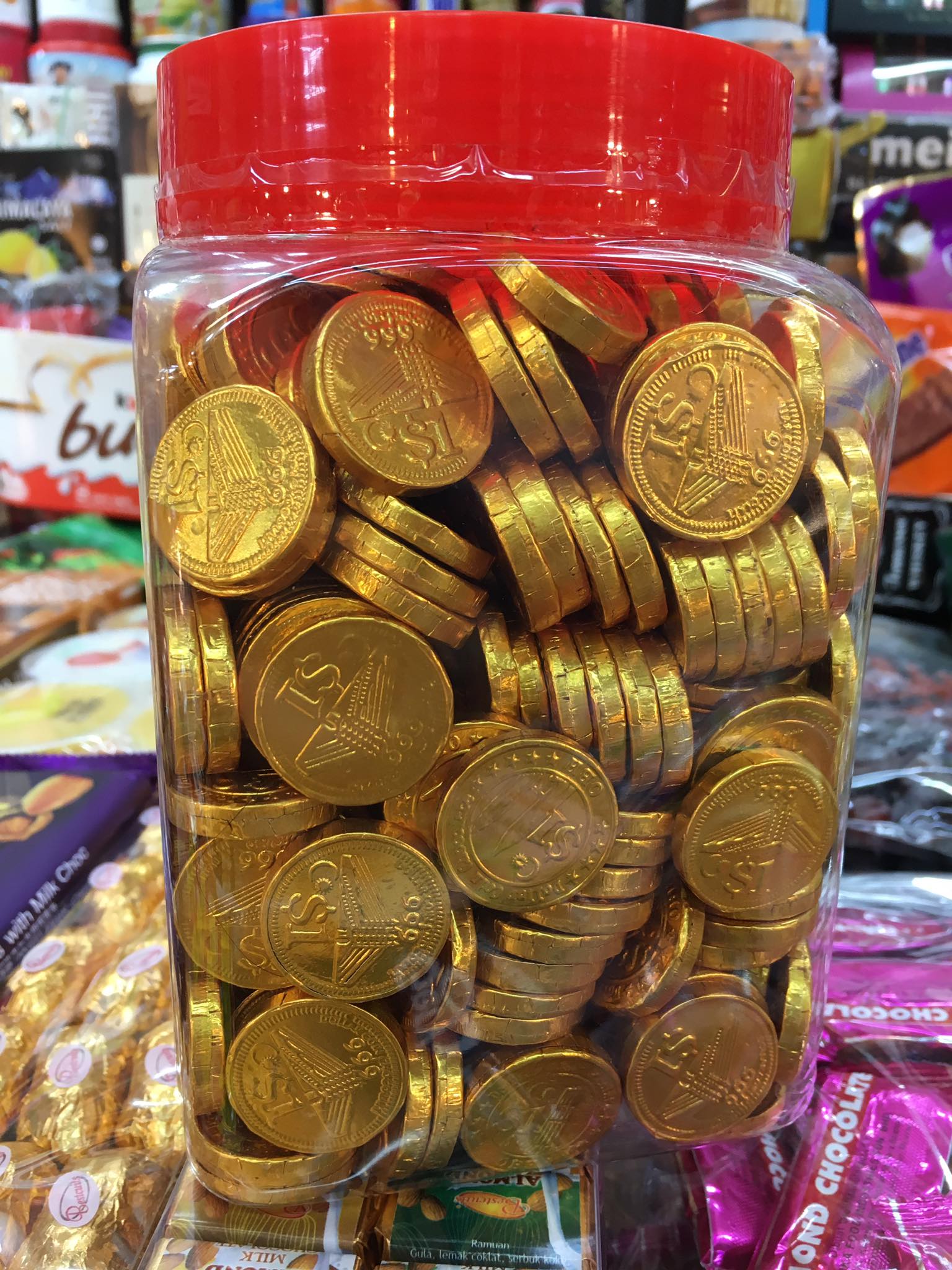 ช็อกโกแลต ช็อกโกแลตเหรียญทอง ช็อกโกแลตเหรียญ ช็อกเหรียญ 380 เหรียญ 1 กระปุก