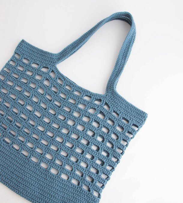 คู่มือการถัก แพทเทิร์นกระเป๋า YARN-A Olio Market Net Bag Pattern ...