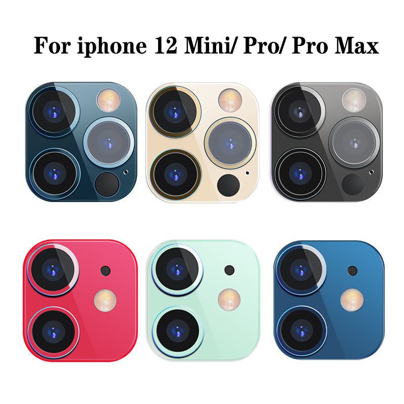 ตัวป้องกันหน้าจอเลนส์กล้องด้านหลังโลหะสำหรับ iPhone 12 Pro Max ฟิล์มวงแหวนอลูมิเนียมสำหรับ Iphone 12 ฝาครอบเลนส์กล้อง