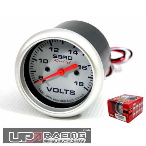 upracing เกจ์VOLT SARD 2.5นิ้ว (หน้าปัดขาว)