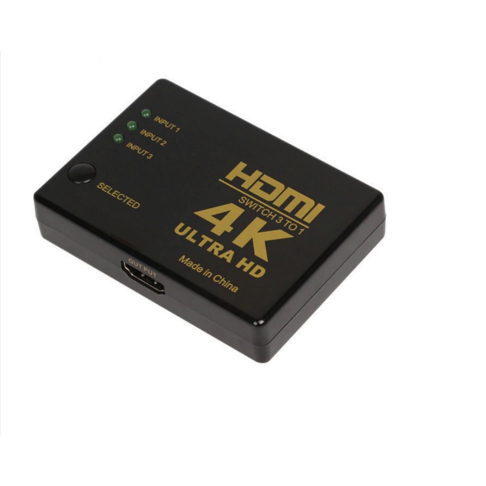 ลดราคา Mini HDMI Amplifier Switch 3 พอร์ต 4 K * 2 K กล่อง Splitter Ultra HD สำหรับ DVD HDTV #สินค้าเพิ่มเติม แดปเตอร์ สายแปลงสายไฟ PCS Gold HDMI Extender