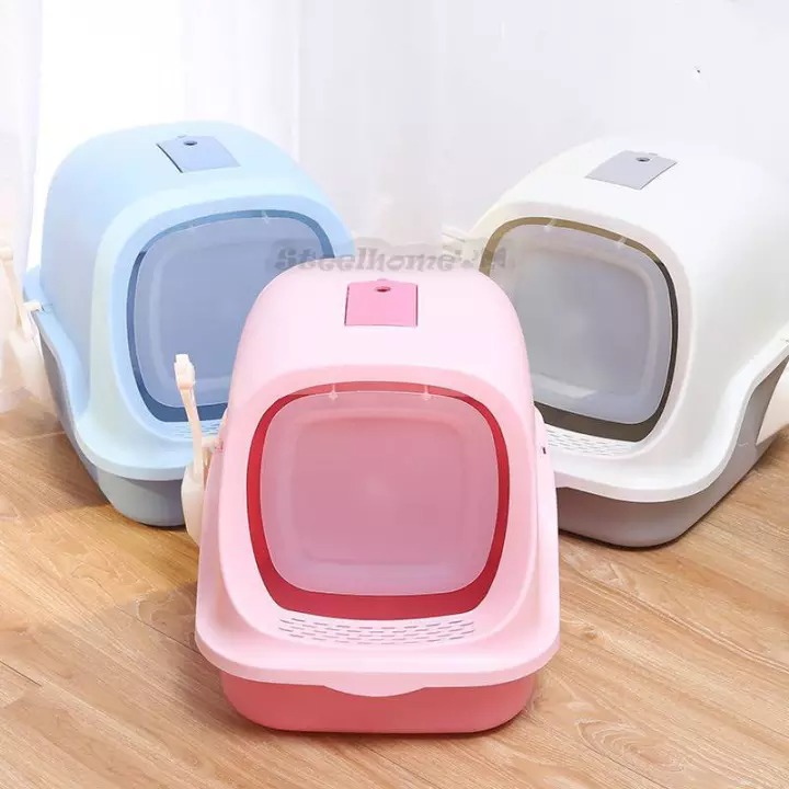 《COD》Cat Toilet Cat Bedpan Anti Splash Cat Litter Box Fully Enclosed Deodorant Pet Toilet with Shovel High Capacity Cat Litter Tray