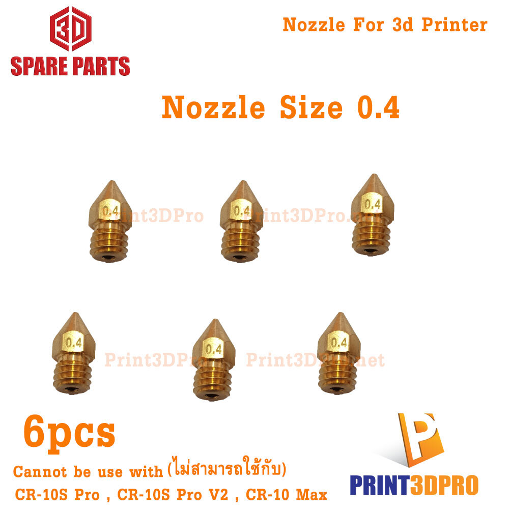 3D Part OEM Nozzle Brass Size 0.4 6pcs For 3D Printer