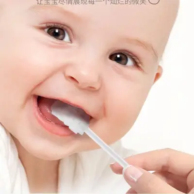 Baby toothbrush nipple oral cleaning rod baby tongue cleaner tongue coating brush infant toothbrush 0-1-2 years old