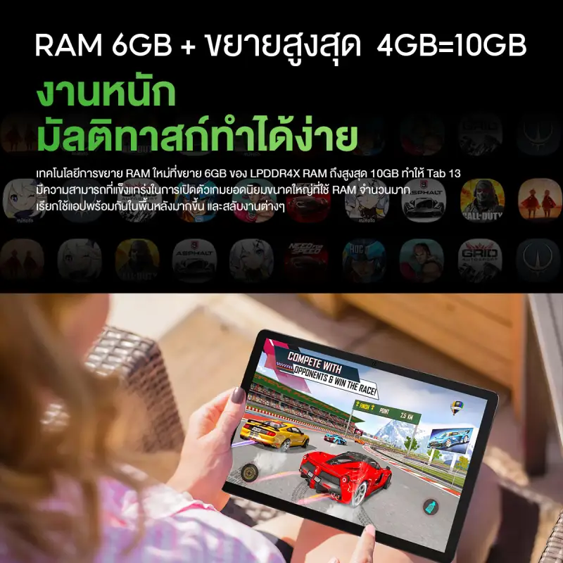 ภาพสินค้าBlackview Tab 13 tablet แท็บเล็ตพีซี 4G Wifi แท็บเล็ต จอแสดงผล10.1 นิ้ว RAM6+4GB+ROM128GB Android 12 ความแบตจุ 7280mAh Helio G85 Octa Core จากร้าน Blackview บน Lazada ภาพที่ 2
